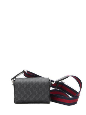 GUCCI Sleek Mini Crossbody Handbag with Iconic Web Strap, 17.5x13.5x6.5cm