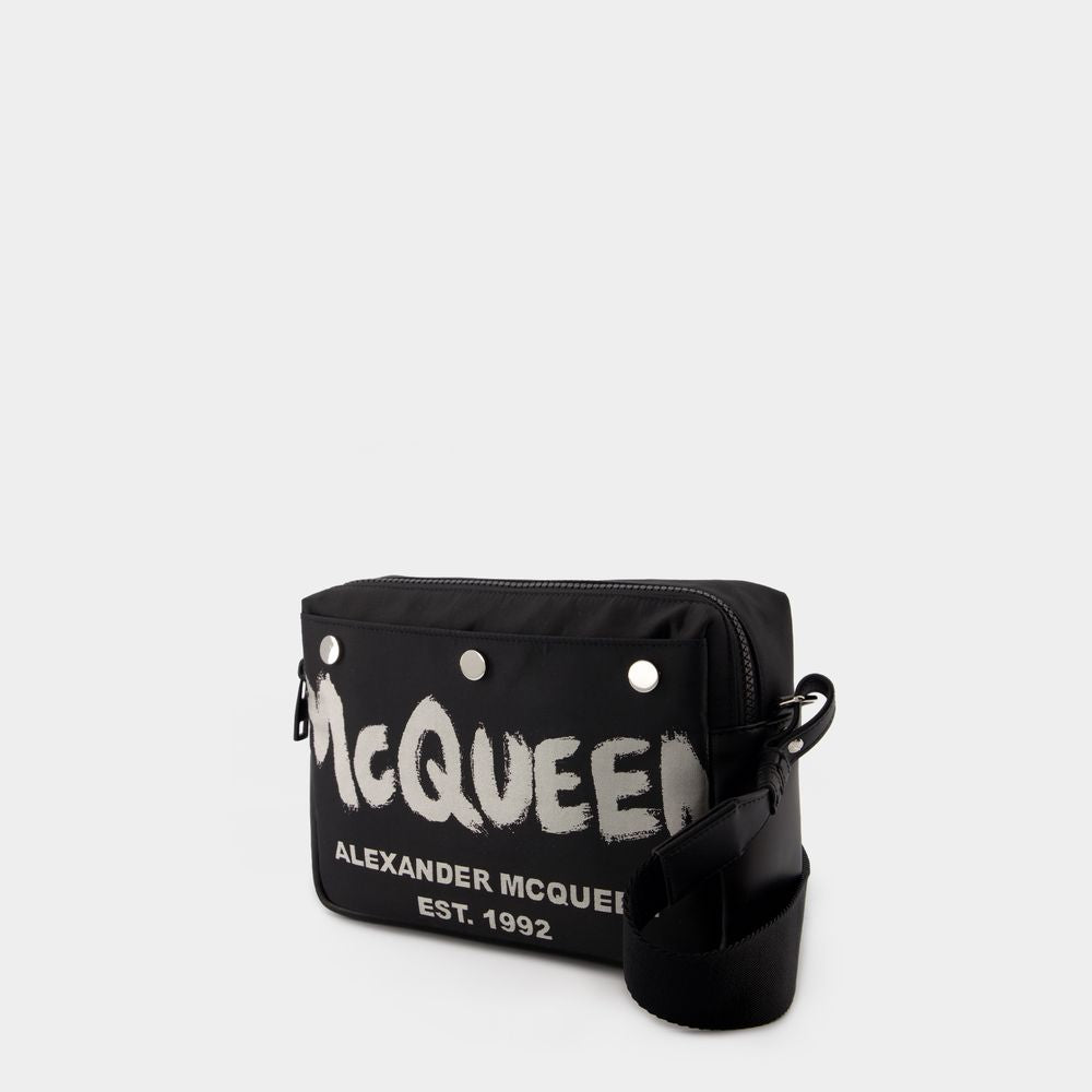 ALEXANDER MCQUEEN Sleek Black Mini Crossbody Camera Bag