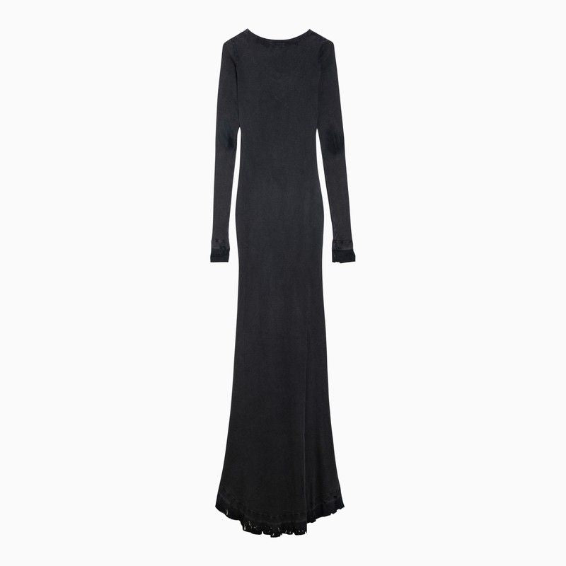 BALENCIAGA Black Cotton Lingerie Maxi Dress for Women - Spring/Summer 2024