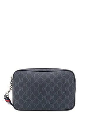 GUCCI Supreme Fabric Mini Clutch with Leather Accents, 24x16 cm