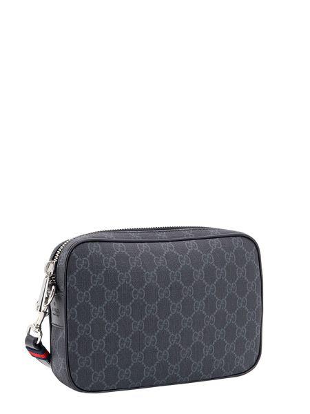 GUCCI Supreme Fabric Mini Clutch with Leather Accents, 24x16 cm