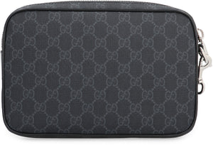 GUCCI Supreme Fabric Mini Clutch with Leather Accents, 24x16 cm