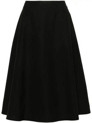 BOTTEGA VENETA Feminine Black Flared Midi Skirt for Women | SS24 Collection