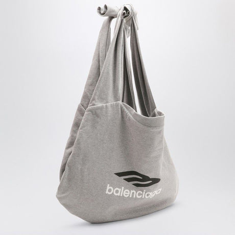 BALENCIAGA Heather Grey Cotton Knot Strap Crossbody Bag