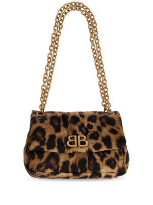 BALENCIAGA Leopard-Print Padded Shoulder Bag