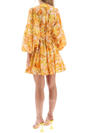 ZIMMERMANN Floral Wrap Mini Cover-Up Dress for Women - FW23