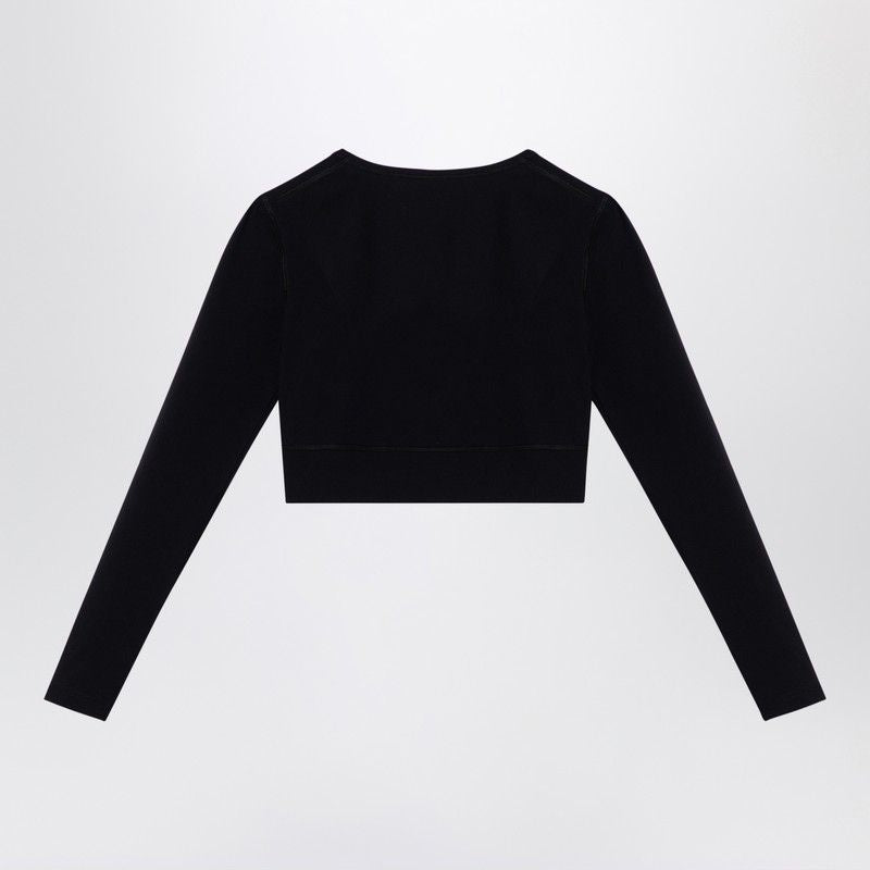 BALENCIAGA Sleek Black Activewear Crew-Neck Top