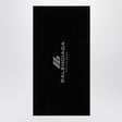 BALENCIAGA Black Cotton Gym Towel with Jacquard Logo