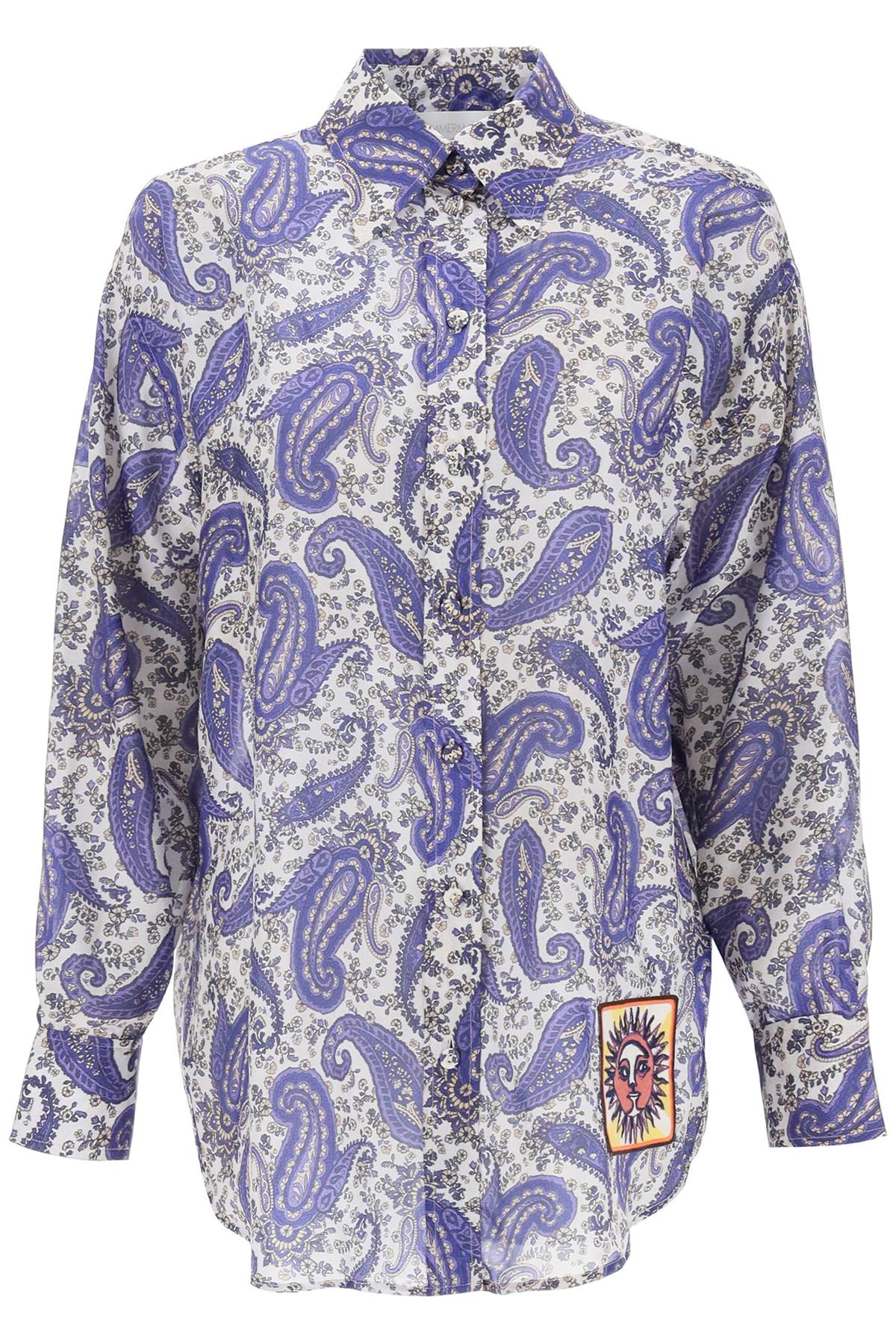 マルチカラー・ペイズリープリントシルクシャツ（レディース）- FW23コレクション