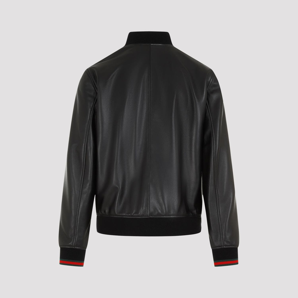 GUCCI Luxurious Black Leather Bomber Jacket