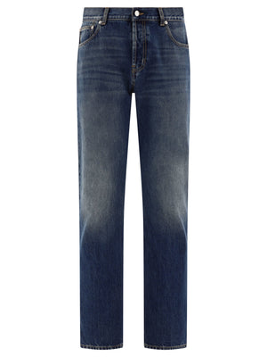 ALEXANDER MCQUEEN Stylish 24FW Denim Straight Pants for Men in Blue