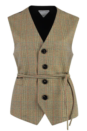 BOTTEGA VENETA Prince of Wales Check Wool Blend Vest