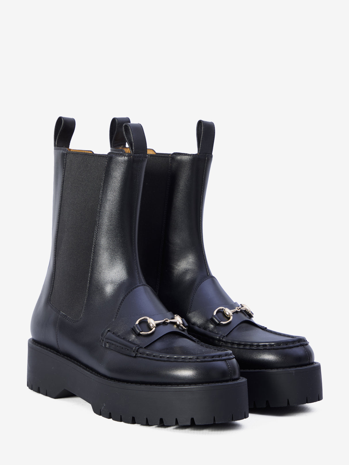 GUCCI Elegant Leather Boots with Gold Accent - 4.5cm Height