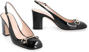 GUCCI Elegant Patent Leather Slingback Pumps