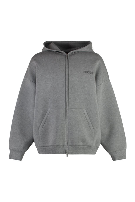 GUCCI Oversized Grey Viscose Hoodie T-Shirt