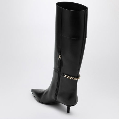 GUCCI High Leg Pointed Toe Boot with Chain Detail