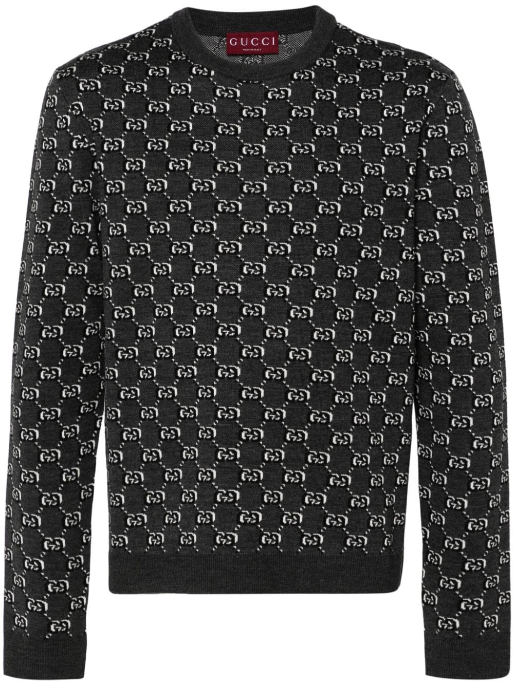 GUCCI Signature Interlocking G Pattern Wool Jumper - Men's Crew Neck