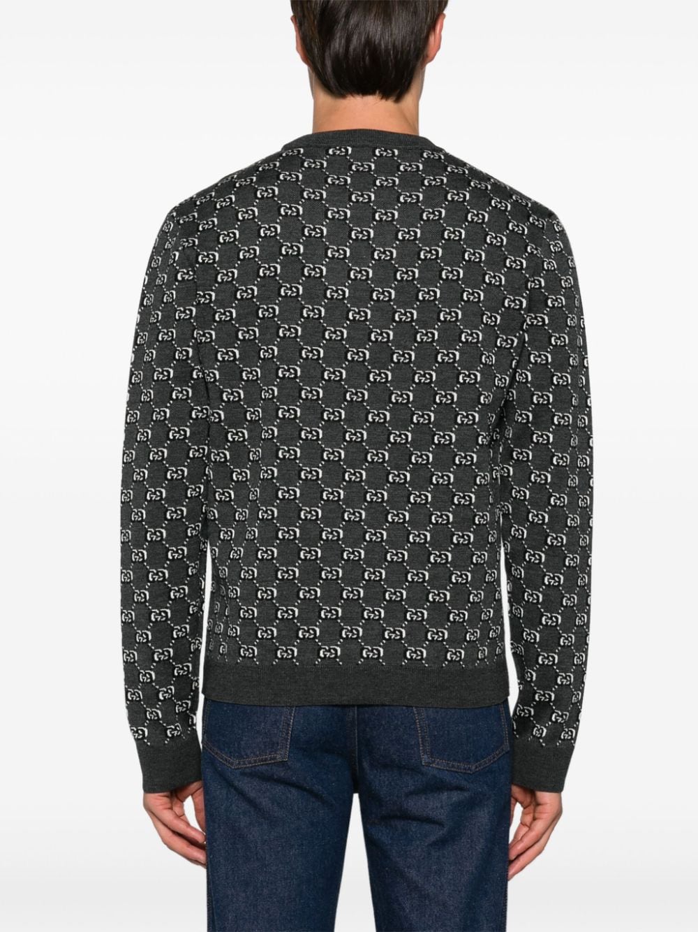 GUCCI Signature Interlocking G Pattern Wool Jumper - Men's Crew Neck