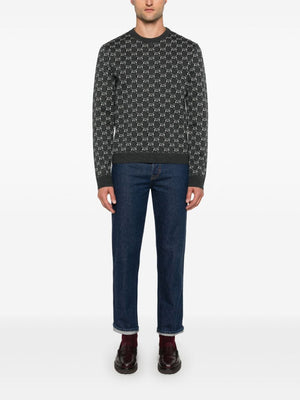 GUCCI Signature Interlocking G Pattern Wool Jumper - Men's Crew Neck