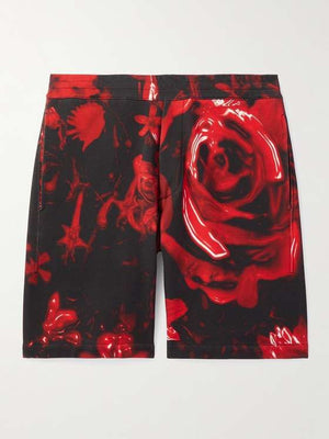 ALEXANDER MCQUEEN Wax Floral Print Jogger Shorts