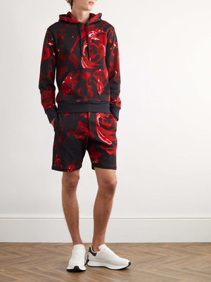 ALEXANDER MCQUEEN Wax Floral Print Jogger Shorts