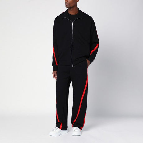 ALEXANDER MCQUEEN  BLACK/RED COTTON SPORTS TROUSERS