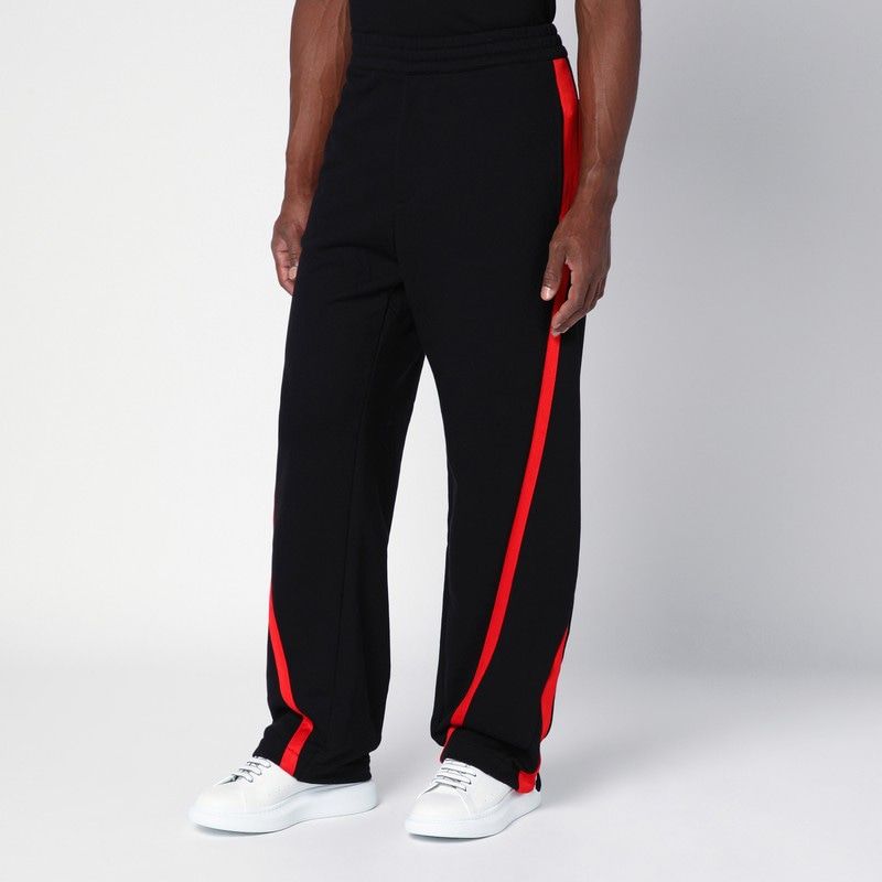 ALEXANDER MCQUEEN Urban Edge Red-Striped Black Sports Trousers