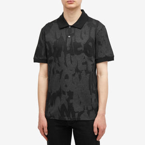 ALEXANDER MCQUEEN Graffiti Print Polo for Men