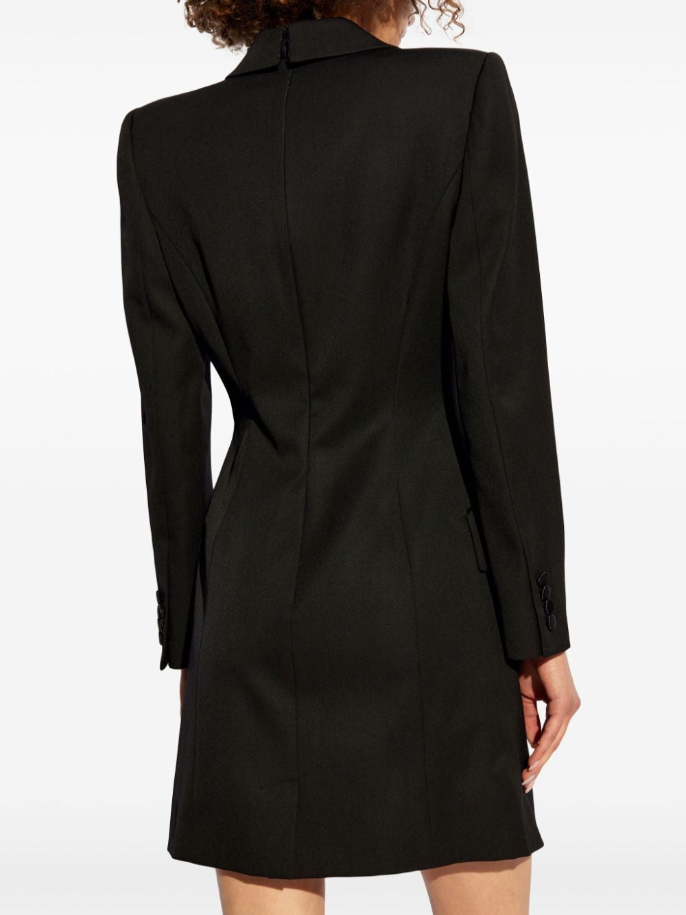 ALEXANDER MCQUEEN Elegant Peak Lapel Wool Mini Dress