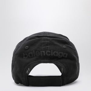 BALENCIAGA Stencil 3B Black Cotton Baseball Cap