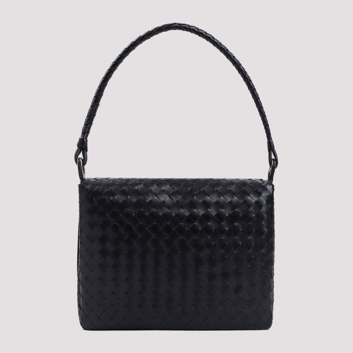 BOTTEGA VENETA Intrecciato Avenue Black Leather Crossbody Handbag 35x24x7cm