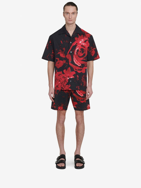 ALEXANDER MCQUEEN Floral Wax Print Cotton Shirt