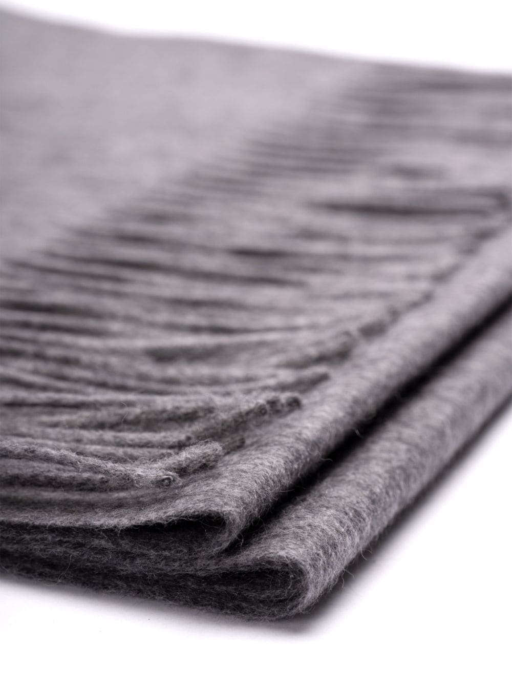 SAINT LAURENT Cashmere Fringed Scarf - Anthracite Grey