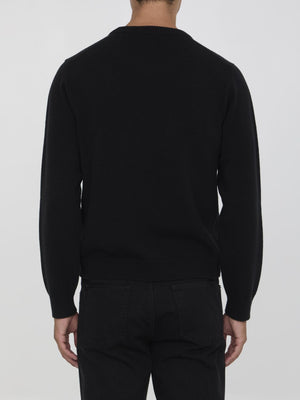 GUCCI Men's Crewneck Sweater with Logo Intarsia