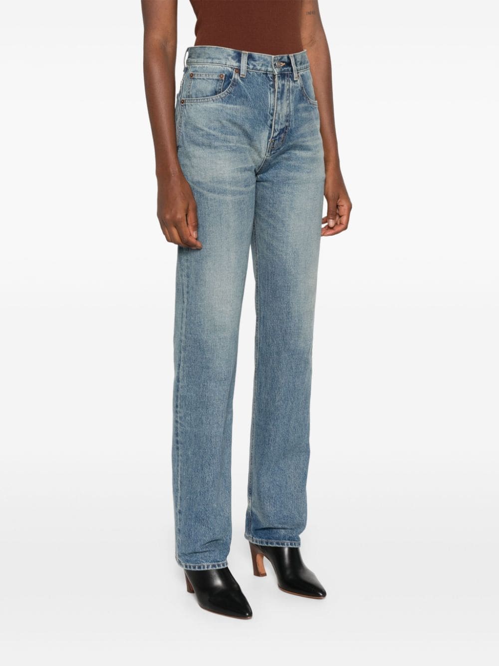 SAINT LAURENT Classic Straight Leg Denim Jeans for Women