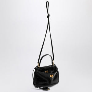 BALENCIAGA  OSTRICH-EFFECT BLACK SMALL RODEO Handbag