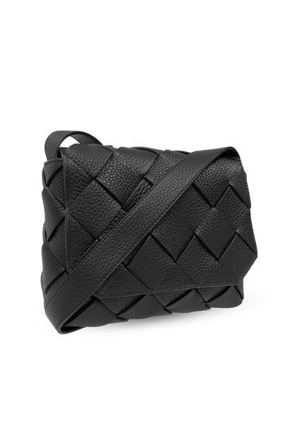 BOTTEGA VENETA Diago Mini Crossbody in Black Grained Leather - 6.5x8.9x2.2 inches