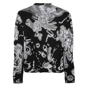 ALEXANDER MCQUEEN Men's Black Skull Jacquard Crew Neck Sweater