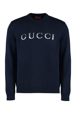 GUCCI Wool Pullover with Logo Intarsia for Men - FW24