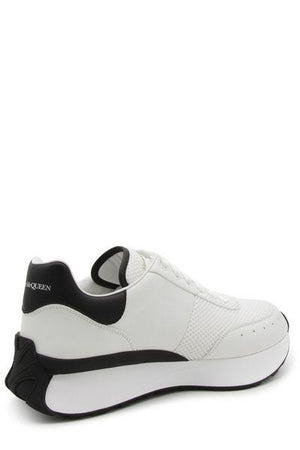 ALEXANDER MCQUEEN FW24 Sprint Runner Men's Sneakers - White Black Silver