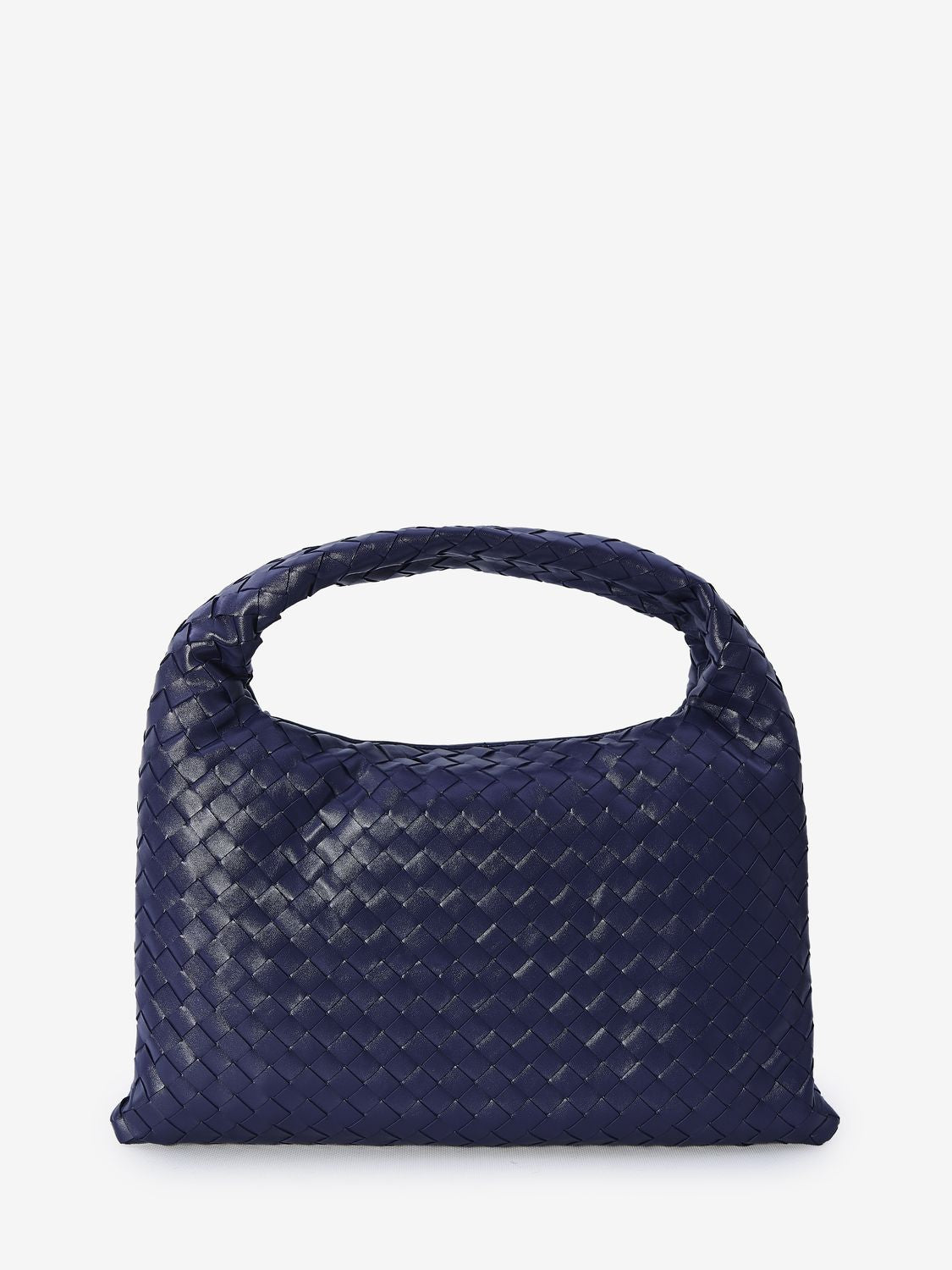 BOTTEGA VENETA 2024秋冬季女士优雅黑色小牛皮中号肩包