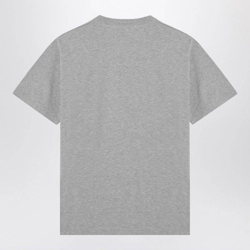 GUCCI Classic Grey Logo Print Crew Neck T-Shirt for Men