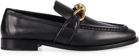 BOTTEGA VENETA Elegant Leather Loafers with Front Knot Accent