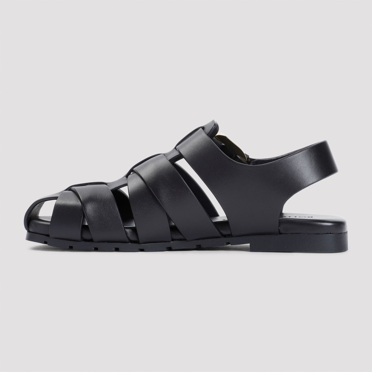 BOTTEGA VENETA Alfie Black Calf Leather Sandal