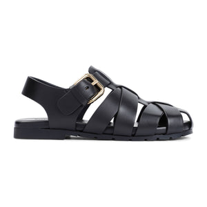 BOTTEGA VENETA Alfie Black Calf Leather Sandal