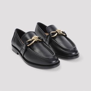 BOTTEGA VENETA Elegant Leather Loafers with Front Knot Detail