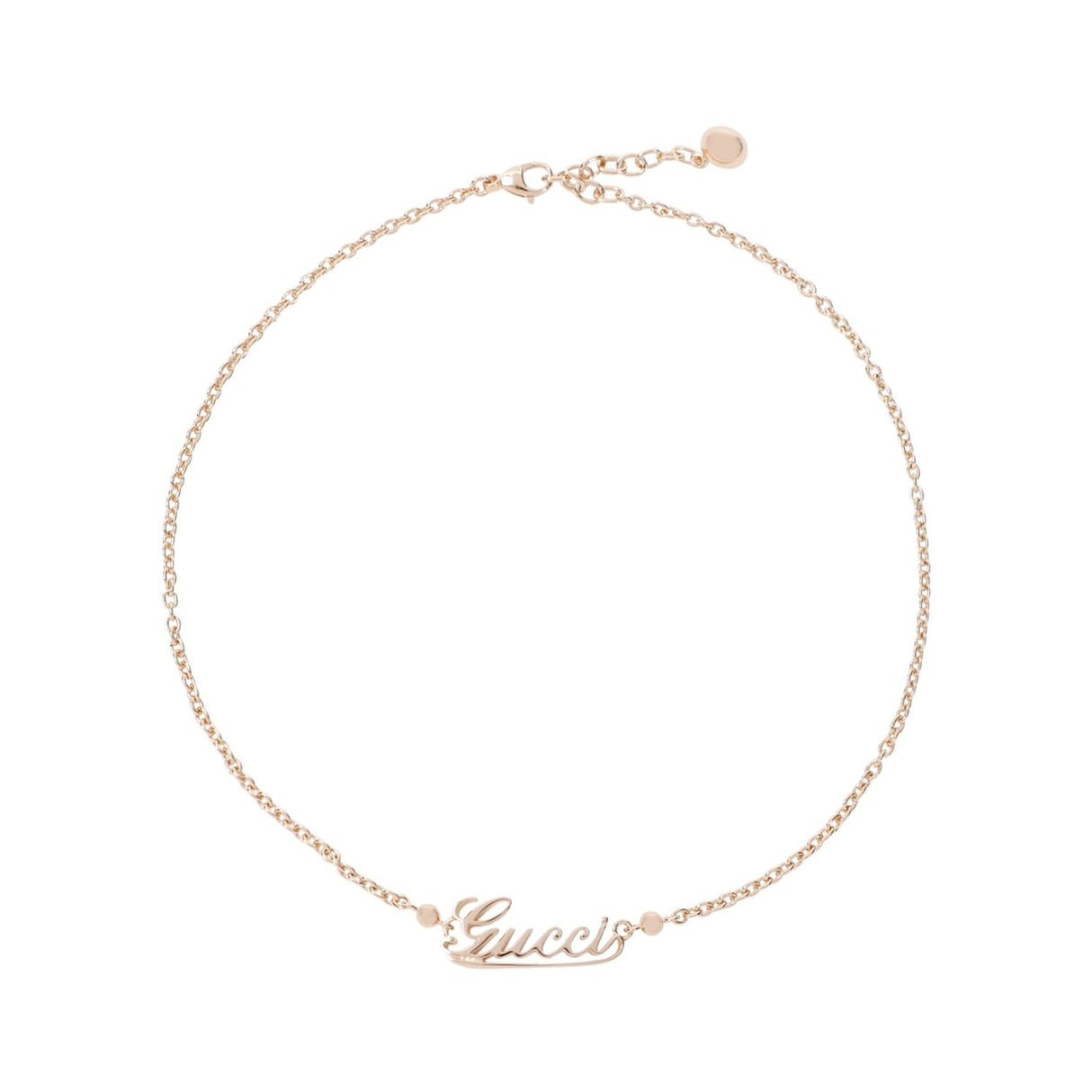 GUCCI Elegant Scripted Brass Necklace