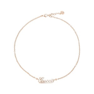 GUCCI Elegant Scripted Brass Necklace