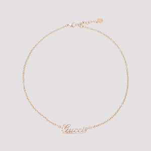 GUCCI Elegant Scripted Brass Necklace