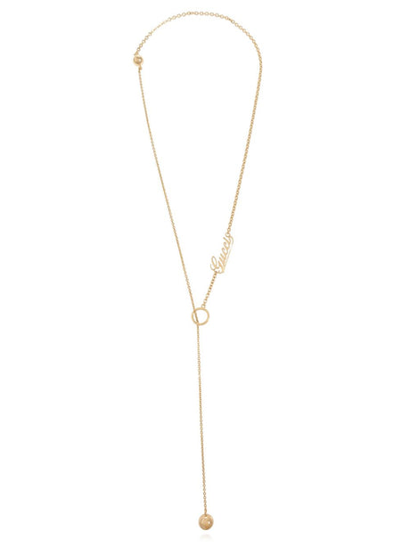 Gold Chain Pendant Necklace with Gucci Engraving